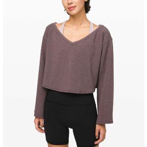 Lululemon Show Your Depth Cropped Top Women's Size Large Heathered Antique Bark